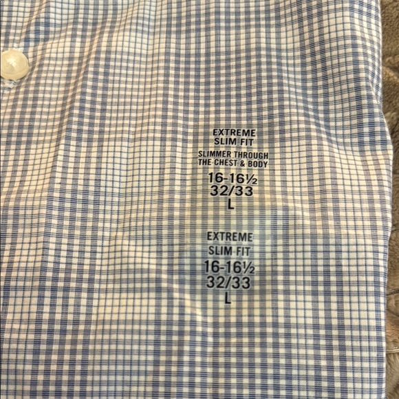 Calvin Klein Men's Blue Checkered Shirt long sleeve 16-16 1/2 32/33 Large NWT - Picture 3 of 10